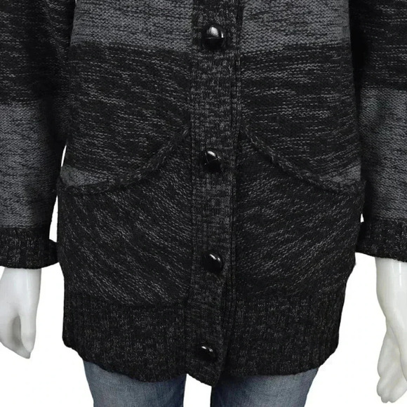 Banana Republic 100% Merino Wool Striped Cardigan Button Front Sweater Medium - Picture 3 of 11